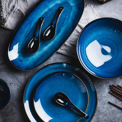 Japanese Blue Kiln Ceramic Tableware