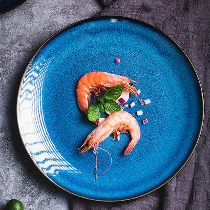 Japanese Blue Kiln Ceramic Tableware